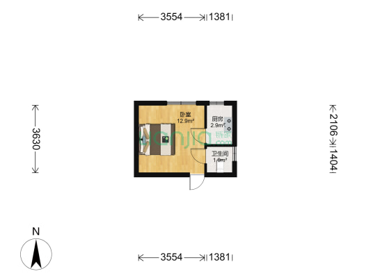 天中天街 1室0厅1卫 30平方