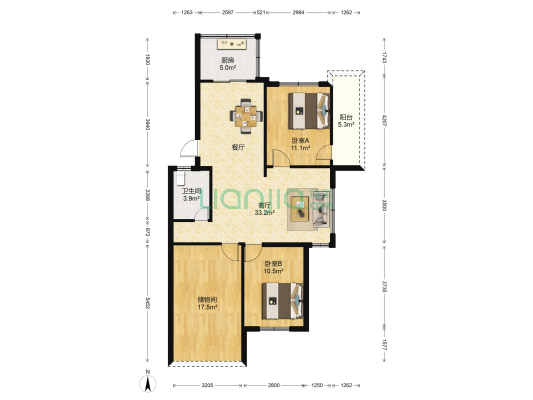 福州淮安新村 2室1厅1卫 100平方