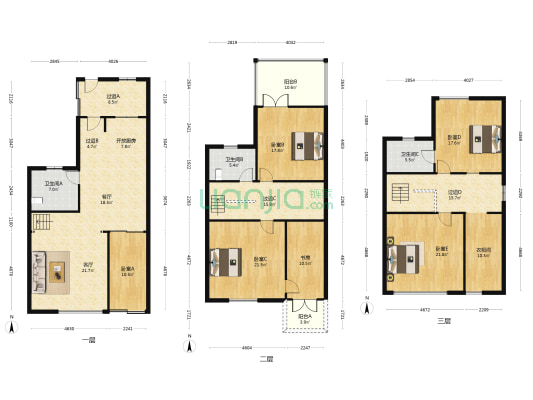 徽商城市庭院 6室2厅3卫 192平方