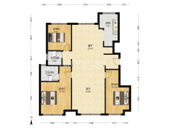 本房是经典的四叶草户型，南北三通透，双明卫，好楼层-涿州华远海蓝城二期户型图