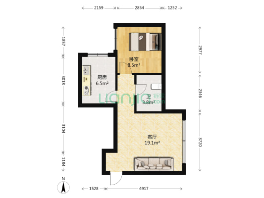 近水楼 1室1厅1卫 45平方