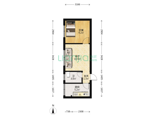 唐家商业广场 1室1厅1卫 38平方