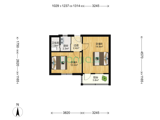 廊后街 2室0厅1卫 43平方
