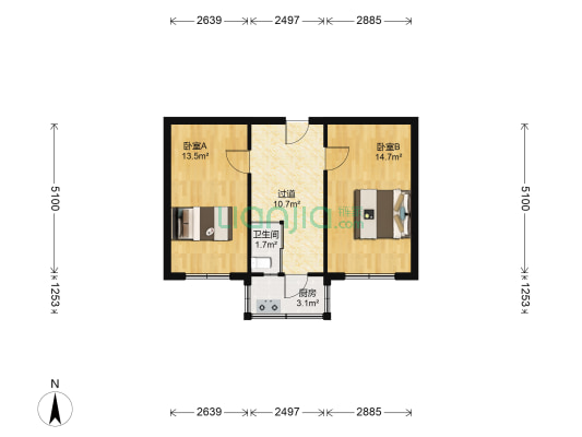 红粉路27-29 2室0厅1卫 57平方