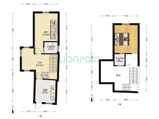 广宁桥直街 1室1厅2卫 31平方