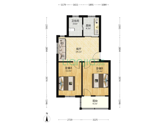 新典新村 2室1厅1卫 61平方