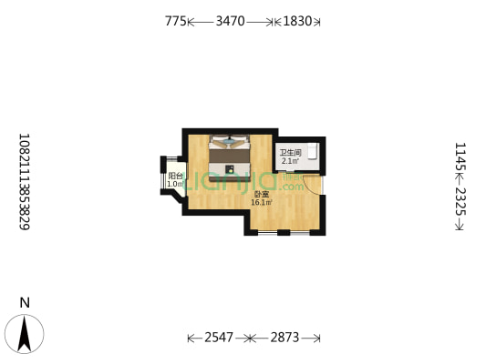 加州水郡Q酷 1室0厅1卫 33平方