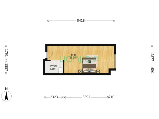 优秀商务酒店 1室0厅1卫 45平方