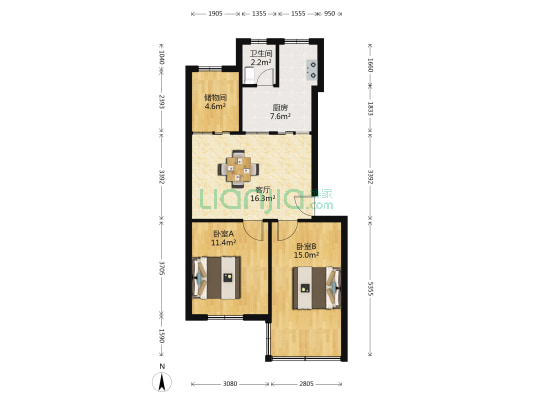 师苑新村 2室1厅1卫 71平方