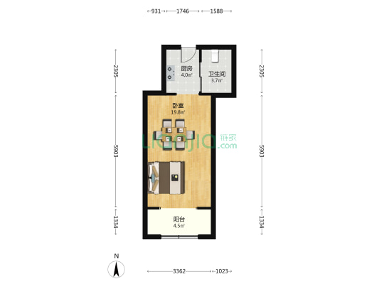 梦境家园 1室0厅1卫 39平方