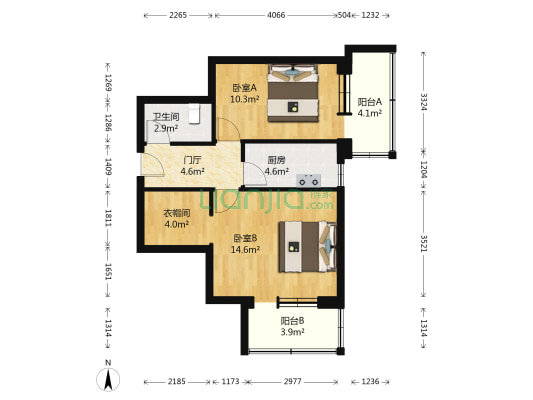 吉祥里 2室0厅1卫 61平方