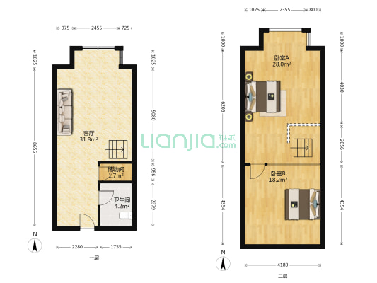 汇宏金融港 2室1厅1卫 82平方