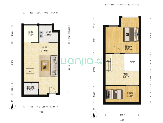 聚珑阁 2室1厅1卫 50平方