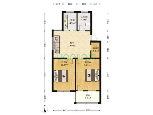 永安五村 2室1厅1卫 69平方