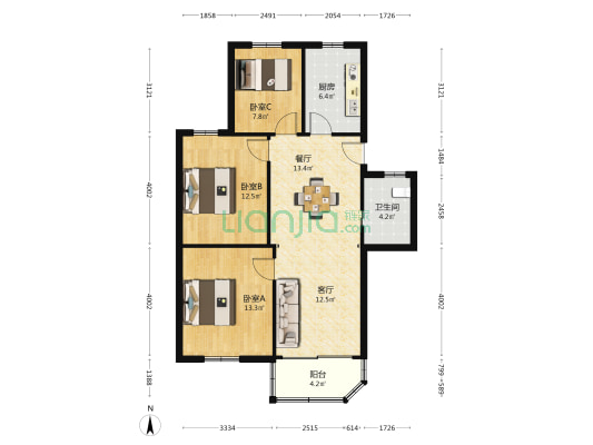 沿江东路346号 3室2厅1卫 92平方