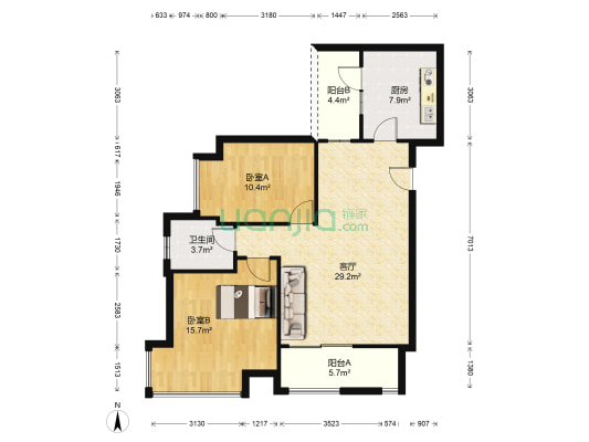 嘉怡华庭 2室1厅1卫 80平方