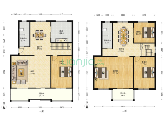 合众家园 4室3厅2卫 260平方