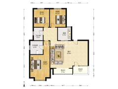 高铁新干线 3室2厅 南 北-涿州高铁新干线户型图