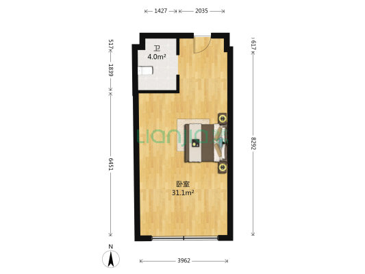 沁俪铭楼 1室0厅1卫 50平方