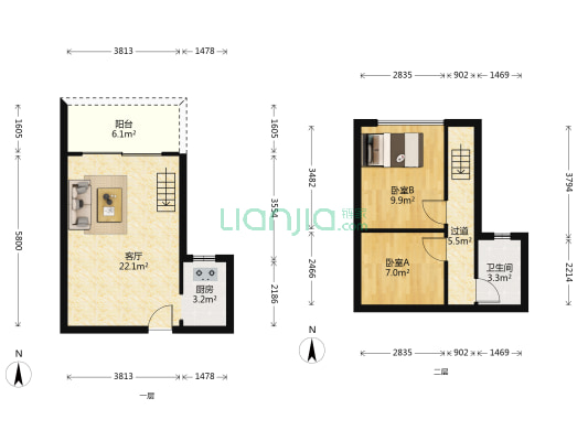 中惠城之恋 2室1厅1卫 41平方