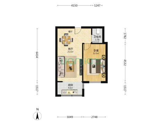 新兴天樾 1室1厅1卫 59平方