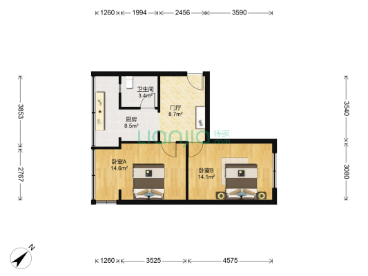 方池街24号 2室0厅1卫 51平方