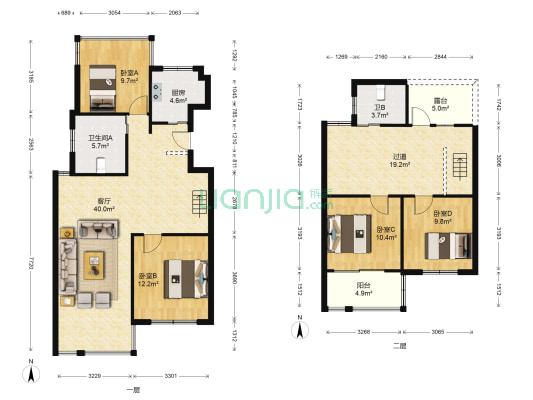何家佳苑 4室1厅2卫 171平方