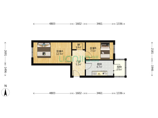 地德里小区(抚兴街) 2室0厅0卫 47平方