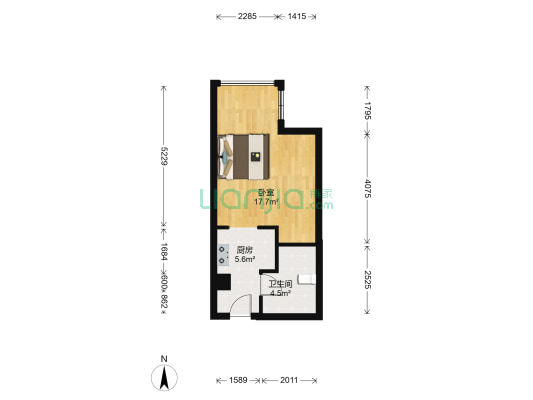 阳光100天塔喜马拉雅 1室0厅1卫 52平方