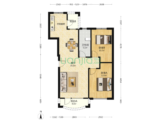 壹品天喜一期 2室1厅1卫 89平方