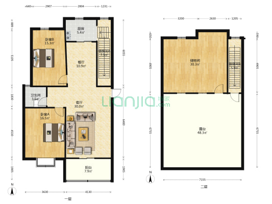 碧翠园小区 2室2厅1卫 108平方
