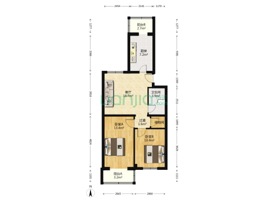 光明里 2室1厅1卫 78平方