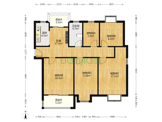 怡邻社区一区 1室0厅1卫 133平方