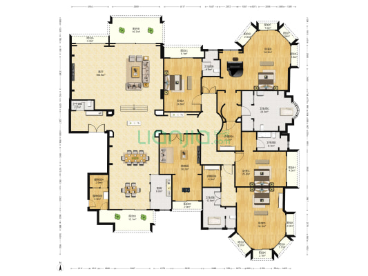 星河湾半岛一号园 4室1厅5卫 523平方