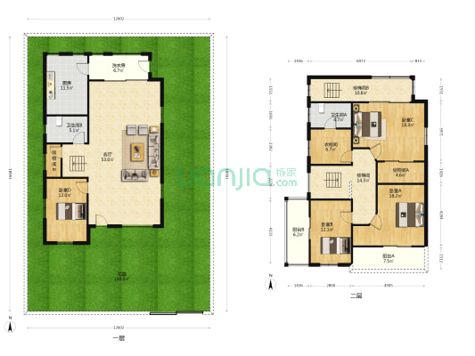 上海豪都国际花园(别墅) 4室1厅2卫 187平方