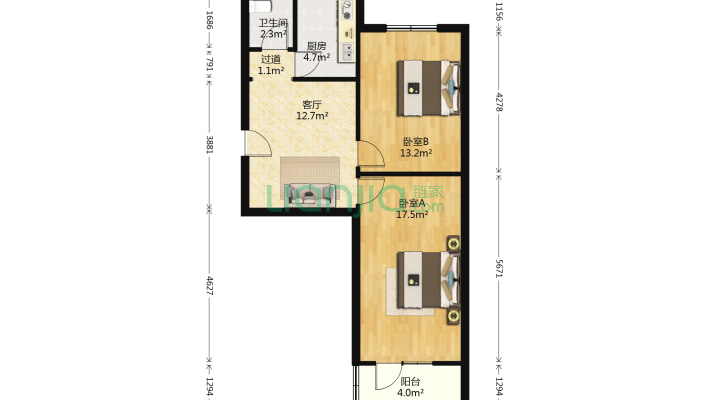 华北商贸城宿舍二手房实景图