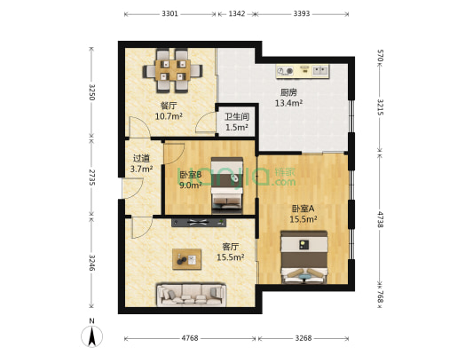 兰州市酿造厂家属院 2室2厅1卫 70平方