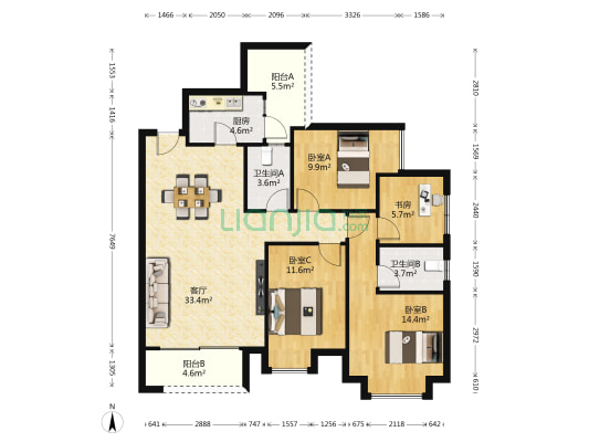 万科·麓山 4室1厅2卫 126平方