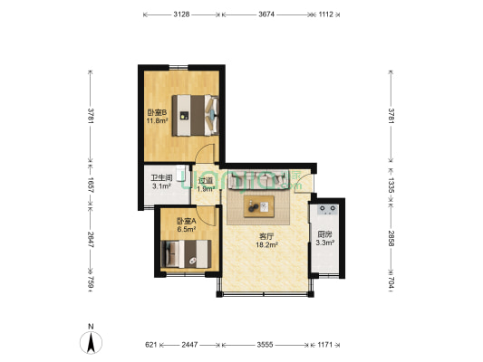 合旺阁 2室1厅1卫 61平方