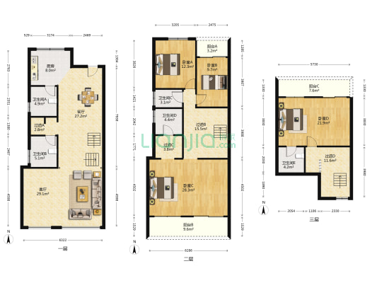 花都富豪山庄 4室2厅5卫 227平方