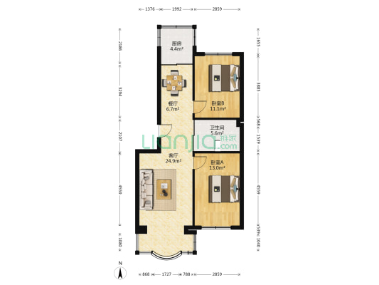567名居 2室2厅1卫 87平方