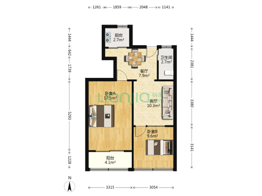 天通庵路663号 2室2厅1卫 67平方