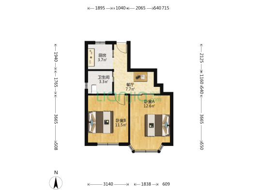 临沂大楼 2室1厅1卫 61平方