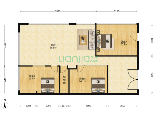 光谷企业天地 3室1厅0卫 192平方