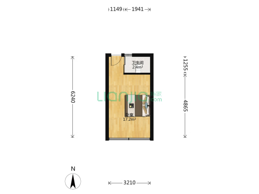 菱塘北村 1室0厅1卫 26平方