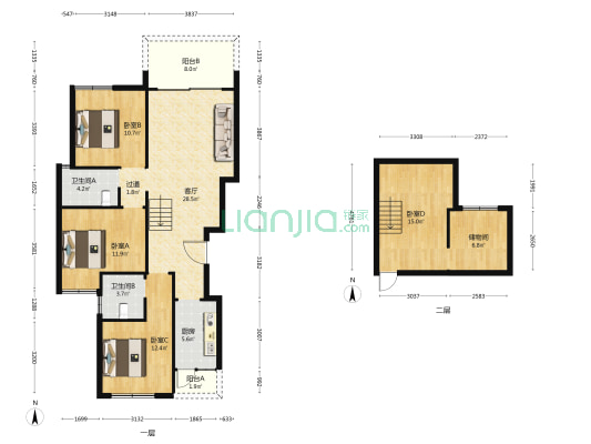 云溪宸居 4室1厅2卫 99平方