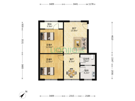 兴业街104号 2室2厅1卫 75平方