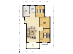 物探局平安D区 集中供暖 精装三居室 拎包入住-涿州平安D区户型图