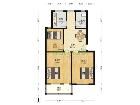 防疫站宿舍 3室1厅1卫 82平方