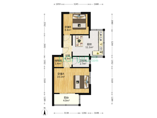 通伸南街 2室0厅1卫 51平方